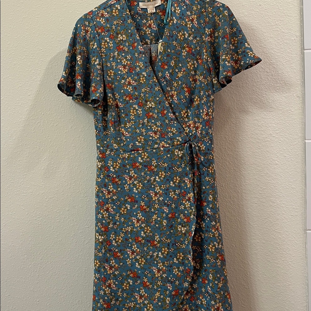 Floral Wrap Midi Dress
